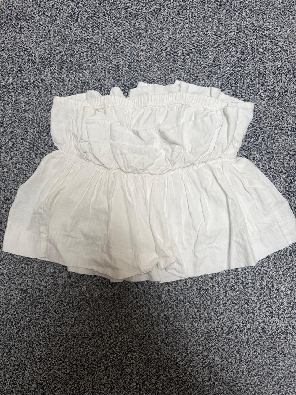 White Strapless Ruffled Tube Top - Picture 2 of 3